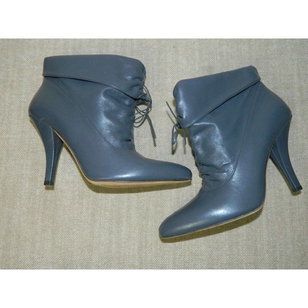 PAUL & JOE Booties Blue Leather Made in‎ Italy Ankle Boots Size EU 36  5.5 US